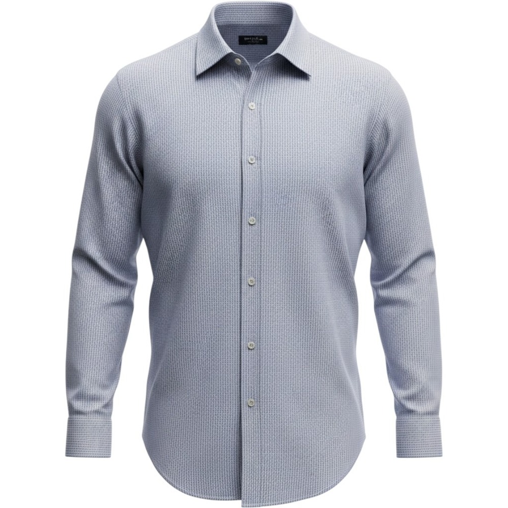 Jos. A. Bank Dress Shirt Mens 16.5-34 Purple White Micro-Check Tailored Fit